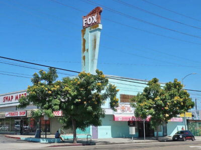 Fox Theatre, Venice
Updated: September 2019
The Fox Venice, long underutilized as a “swap meet”, was sold about a year ago, and a proposal to tear down all but the facade and build a Trader Joes on the location was presented to the city Planning Dept in January 2019. [Photo courtesy Bill Counter]
Click here for more info.